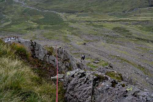 Climbing Wistow Crags, Pillar