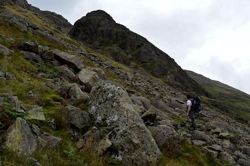 Approaching Wistow Crags,, Pillar