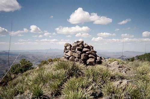 The rock cairn on the summit...