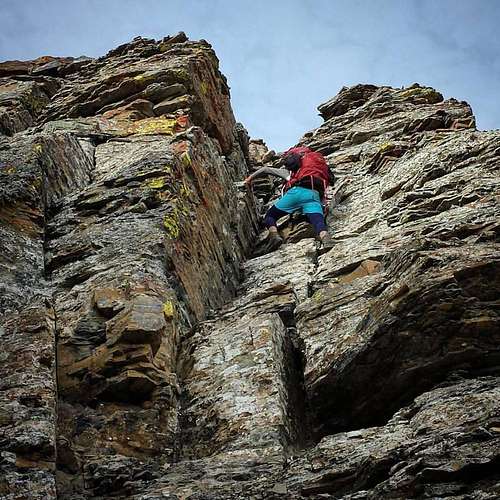 Steep class 3 on the summit block