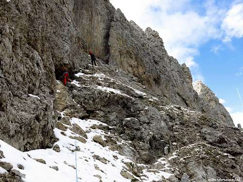 Cima del Coro, the descent along the North side