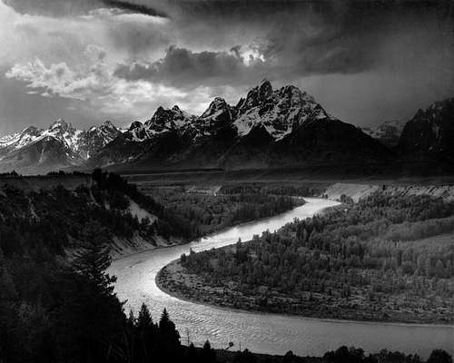 Ansel Adams The Tetons and the Snake River (1942) Grand Teton National Park, Wyoming. National Archives and Records Administration, Records of the National Park Service. (79-AAG-1)