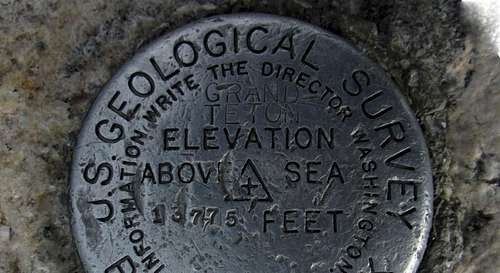 Grand Teton Geodetic Marker