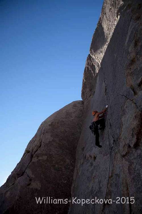 Dow leading Bird on Fire, 5.10a