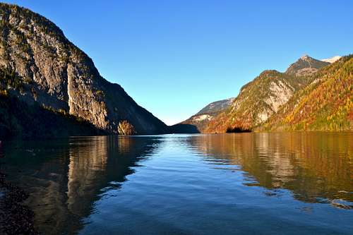 Königssee lake on a beautiful day in autumn