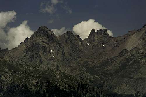 Punta Minuta (2556m), Capu Rossu (2498m), Capu Falu (2540m)