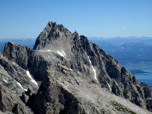 Teewinot and Disappointment Peak seen from the summit of Cloudveil Dome, Teton Range, WY