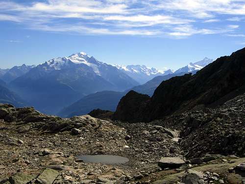 Wallis 4000er seen from the bottom of the route