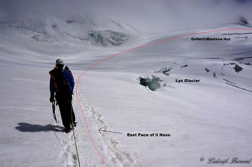Annotated Approach Route Il Naso East Face