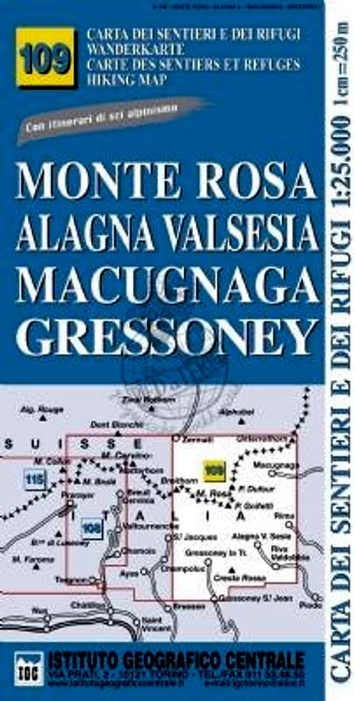 Monte Rosa IGC Map 1:25.000