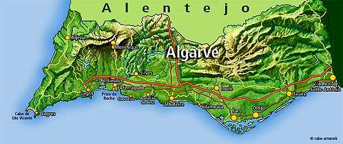 Foia Map: Algarve Region
