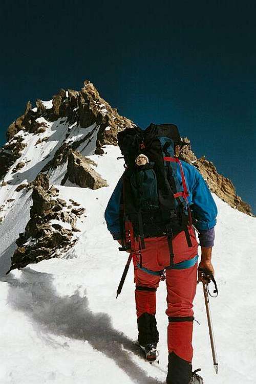 Ivano on the summit ridge to...