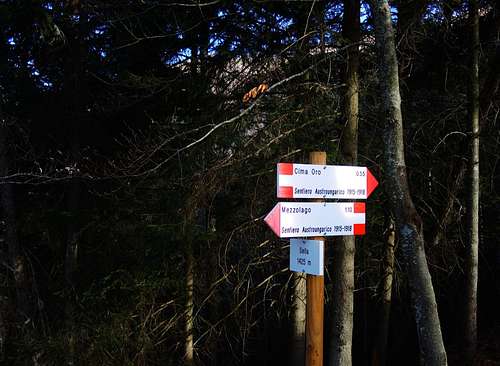 Signpost on Austro-Hungarian War Trail