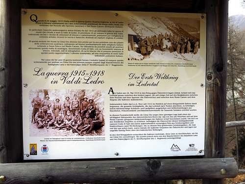 Info panel near start of Austro-Hungarian War Trail to Cima d'Oro