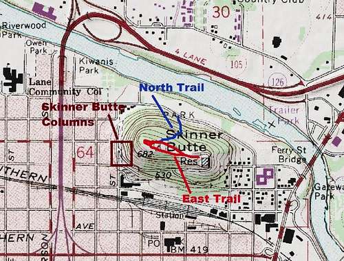 Map of Skinner Butte