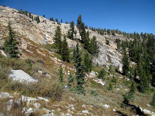 first look at the rocky outcrops above treeline