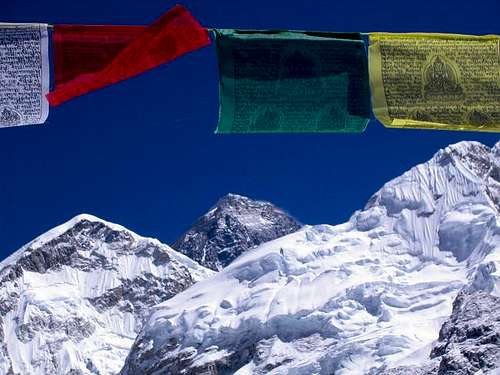 Flags below Everest - Steve...