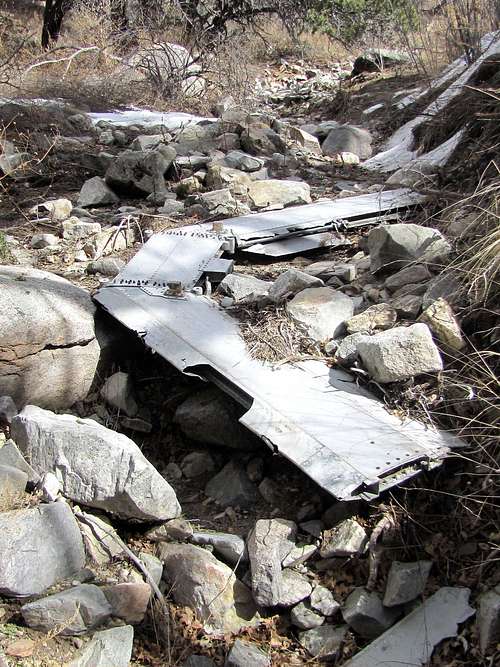 Remains of crashed airplane