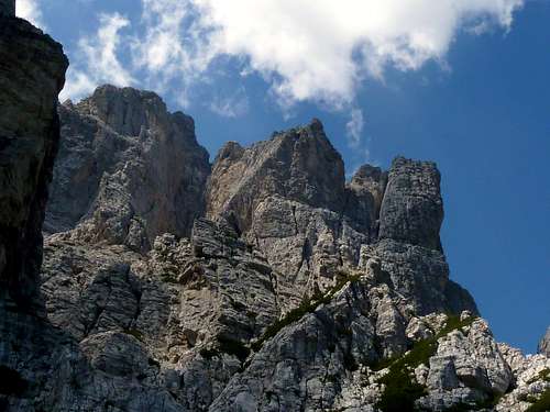 Scenic peaks in Moiazza Group