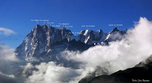 Grandes Jorasses and Rochefort annotated pano