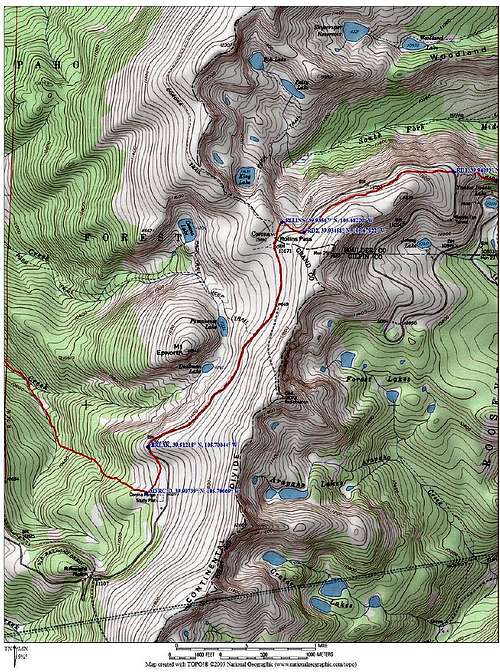 map with waypoints