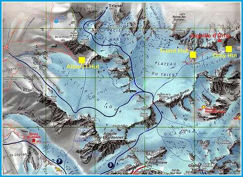 Aiguille d'Orny map