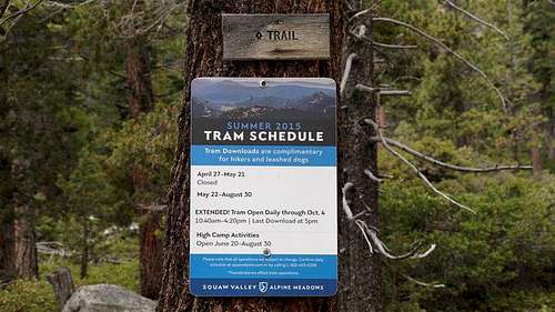 Start of Granite Chief Trail
