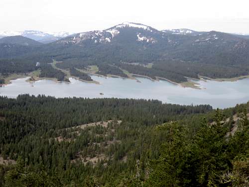 Lake Davis and Smith Peak from the ridge on Crocker Mountain