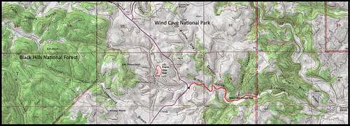 Wind Cave Canyon Map