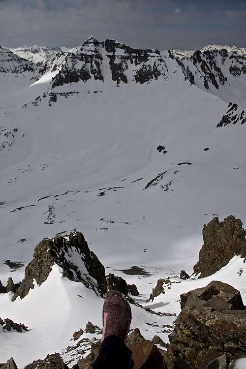 View down of one of the couloirs
