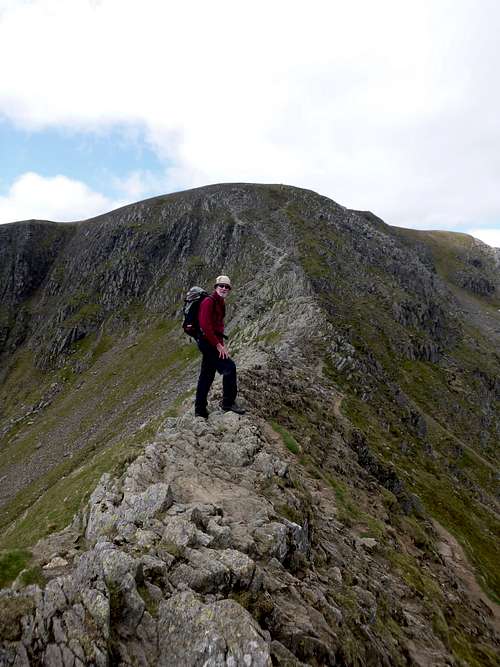 A walking section of the Striding Edge to Helvelyn