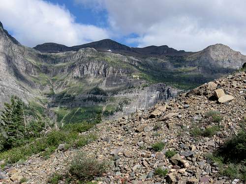 Peak 8528 with Boulder Pass to the Left