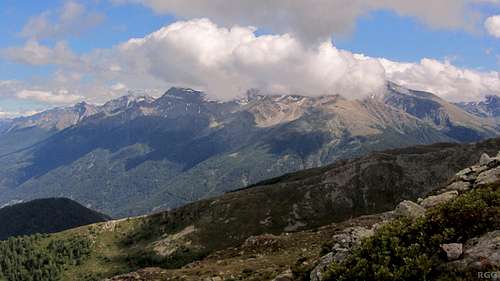 Piz Chavalatsch summit view towards the northern Ortler Group
