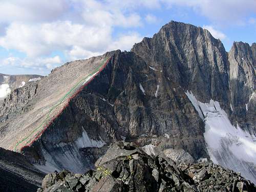 Granite Peak North Face, East Ridge and the Triangle