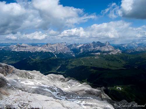 View from Piz Boe towards the Tofana Group