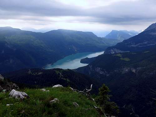Lago di Molveno seen from the trail to Cima dei Lasteri