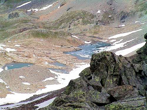 Various lakes in median part by Acque Rosse Pass 2002