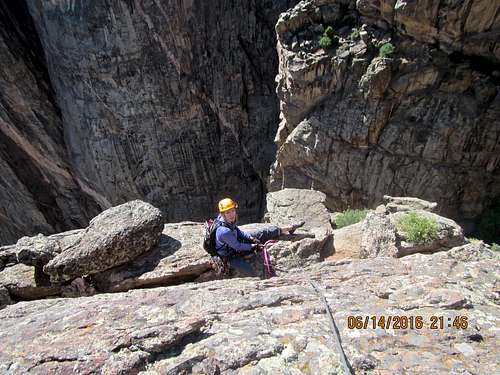 Rappel from the summit block