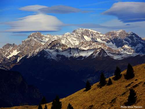 Lenticular clouds over Brenta Dolomites