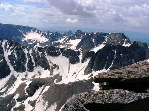 View from Sundance Mountain Summit - Medicine Mountian close, Sky Pilot Mountain distant