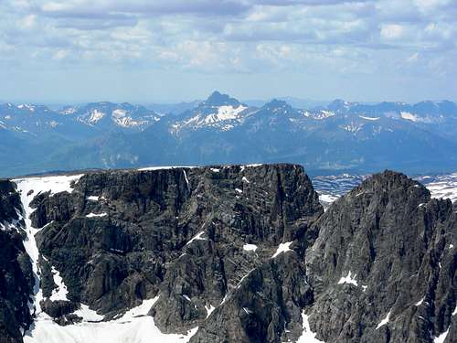 Castle Rock Spire, Pilot Peak Background from Whitetail Peak