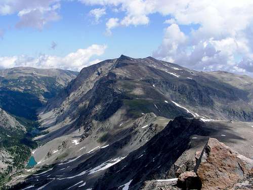 View from Whitetail Peak - Sundance Pass, Silver Run, left - West Fork Rock Creek, Shadow Lake, Sundance Lake