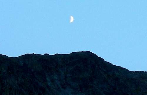 Waining Moon over Crazy Mountains