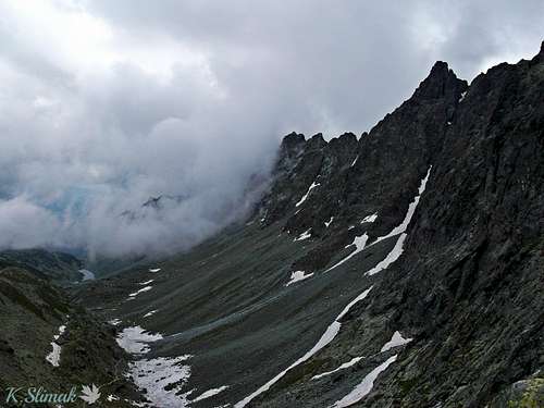 Velka studena dolina Valley from Prielom Pass