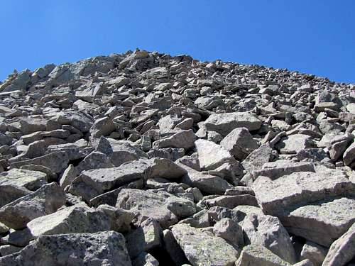 Steep boulder/rock field