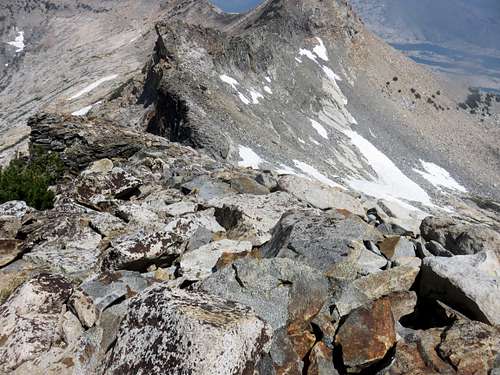 View from just below the summit of Pyramid Peak
