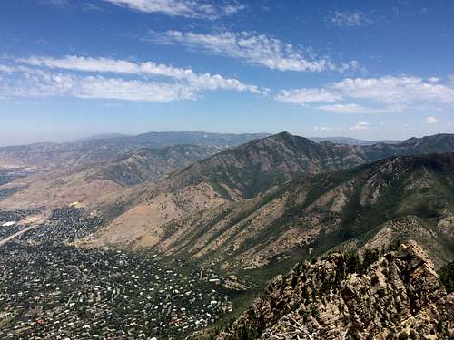 The Northern Wasatch seen from near the top of the West Slab route of Mount Olympus
