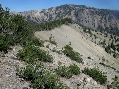 Summit view down northwest ridge to Mount Houghton