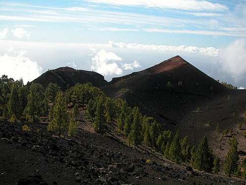 Volcán Martín with its two...