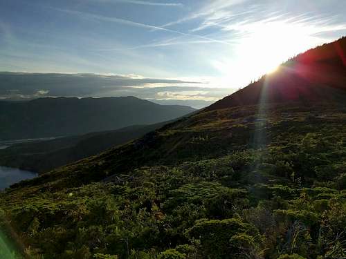 Sunset over the summit